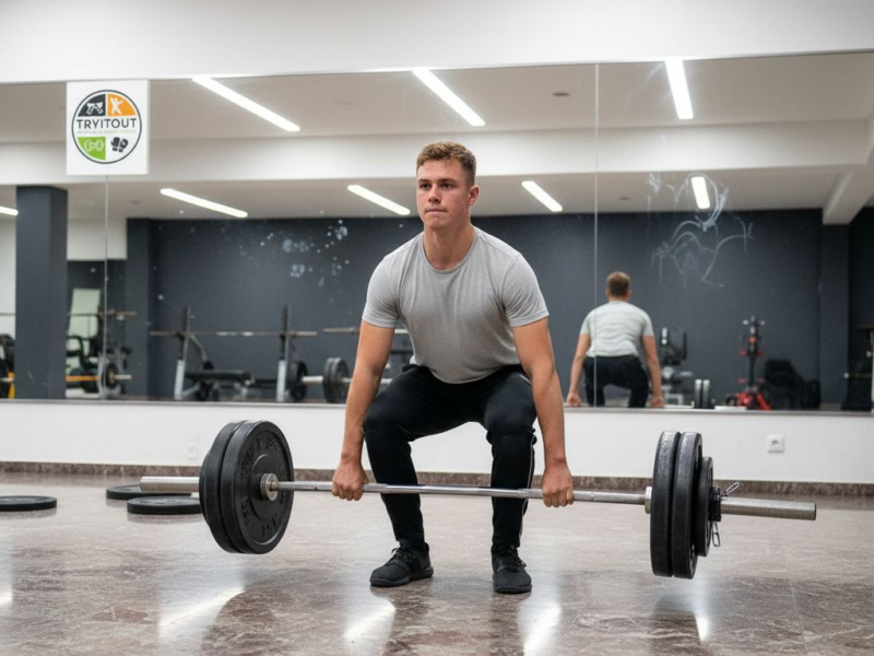 Judoka werkt aan kracht in de sportschool