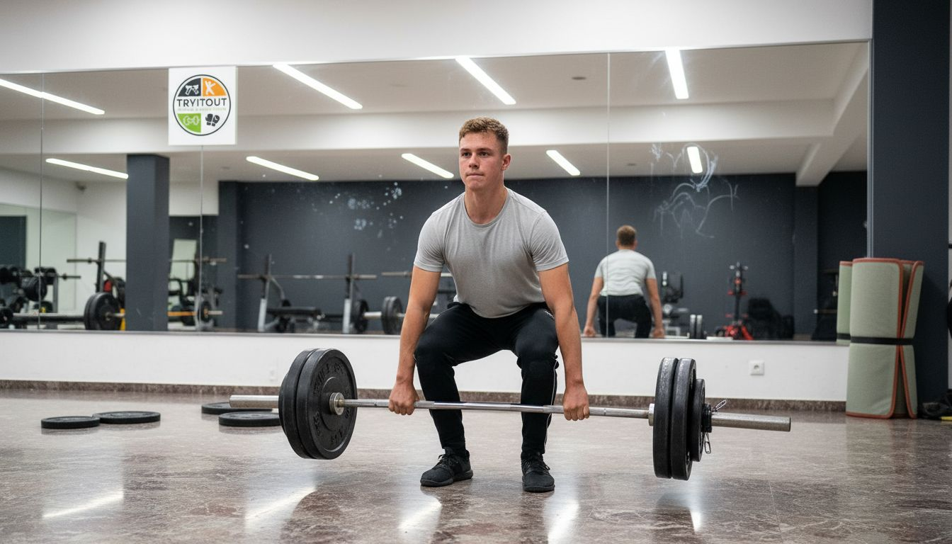 Judoka werkt aan kracht in de sportschool