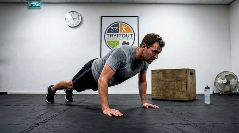 Man gaat tot het uiterste met een pittige tabata-sessie vol burpees