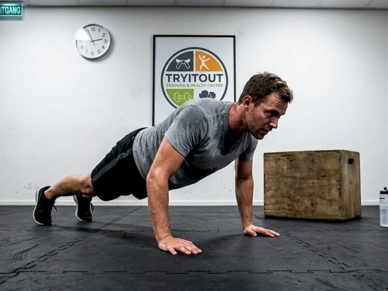 Man gaat tot het uiterste met een pittige tabata-sessie vol burpees
