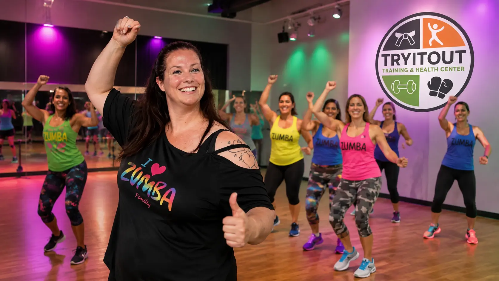 Yvette Kroon begeleidt Body BeatZ deelnemers tijdens een energieke dansfitnessles